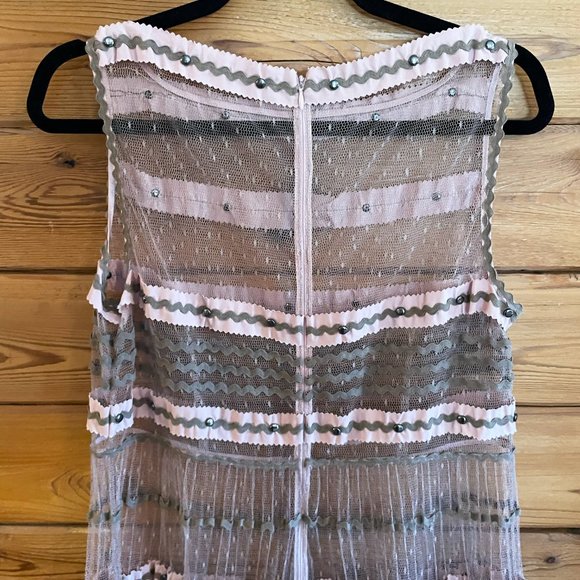 RED Valentino Point d'esprit tulle Pink Sheer Maxi Dress - Picture 3 of 11